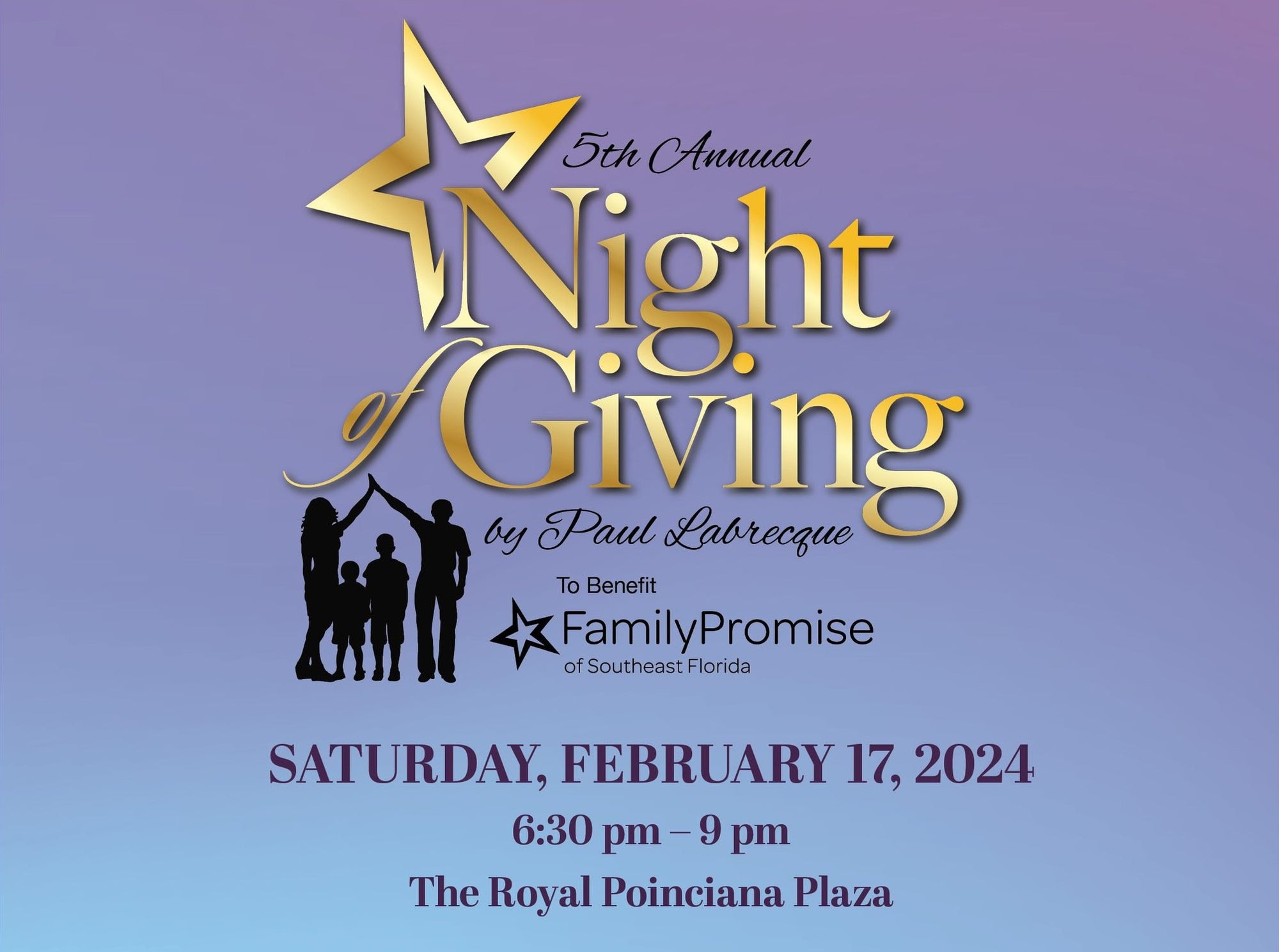 The Palm Beach 5th Annual Night of Giving - Save The Date Saturday, February 17th