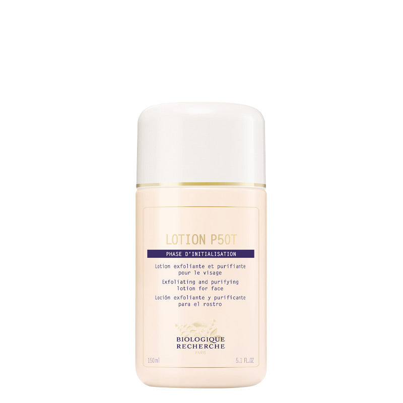 Biologique Recherche P50T gentle exfoliating toner for sensitive skin, face lotion to improve texture, clarity, and skin balance