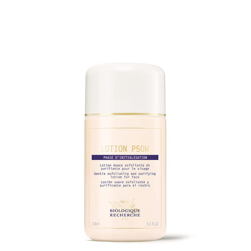 Biologique Recherche P50W gentle exfoliating toner for sensitive skin, face lotion to improve texture, clarity, and skin balance