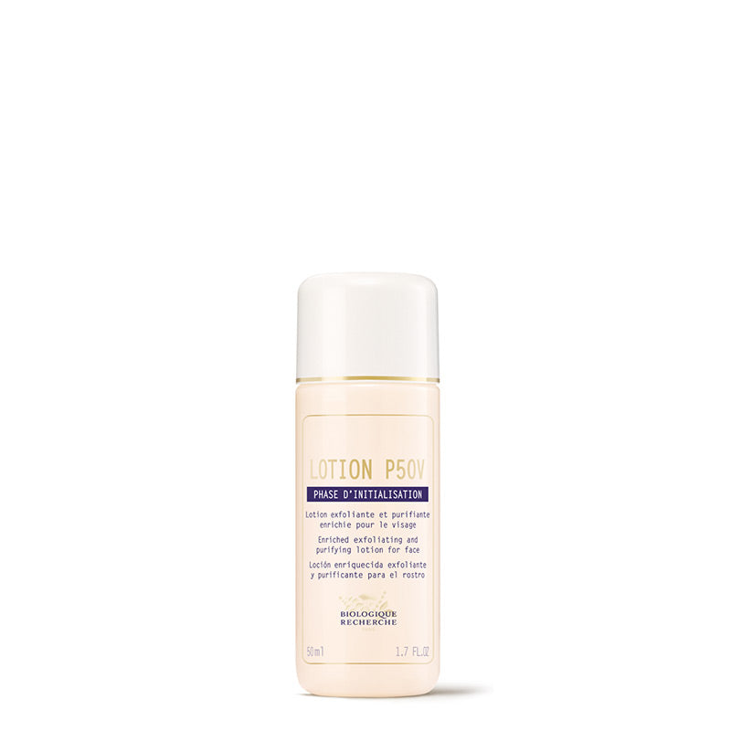 Biologique Recherche Lotion P50V exfoliating toner for dry and dehydrated skin, hydrating face toner to smooth texture and support skin balance