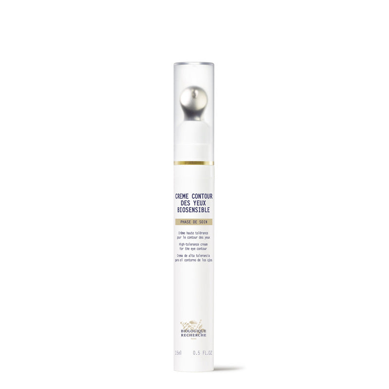 What is the Biologique Recherche Creme Contour des Yeux Biosensible? An eye cream for sensitive skin types. Formulated to minimize any eye irritation and smooth fine lines and wrinkles.