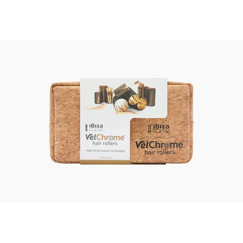 Ibiza Velchrome Hair Roller Set with Clips and Cork Case