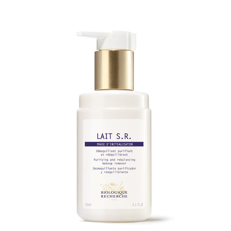 What is Biologique Recherche Lait S.R.? Lait S.R. is a milky sebum regulating face cleanser for combination, oily and acne prone skin types