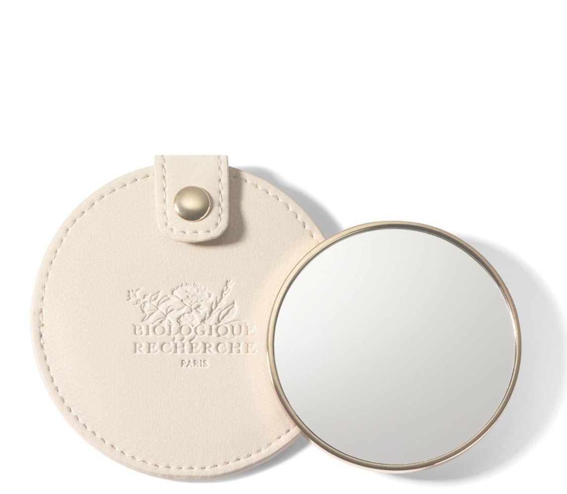 Pocket Mirror & Case -- Champagne Color ** Embossed Pouch