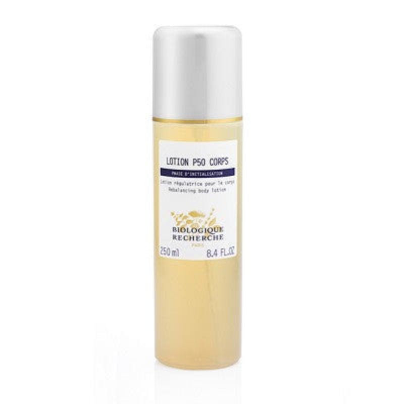 Biologique Recherche Lotion P50 Corps exfoliating body toner to smooth rough skin, refine texture, and improve skin clarity