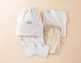 Reusable Organic Cleansing Cotton -- Eye + Face ** Plus Washing Bag and Travel Pouch