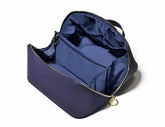 Vanity Case -- Blue Vegan Suede Finish ** Gold Metallic Zipper