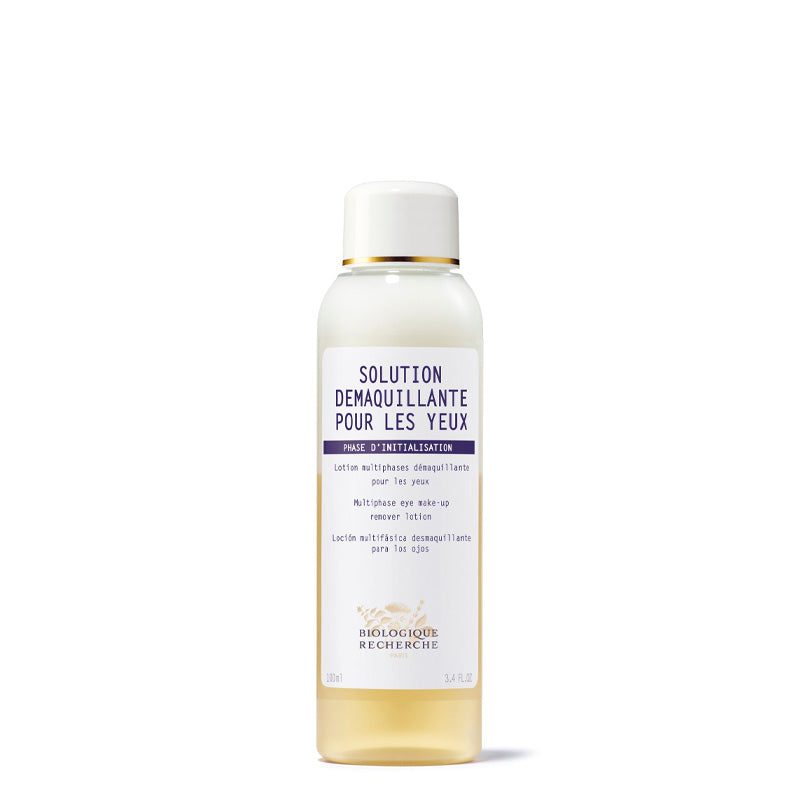 What is Biologique Solution Demaquillante Pour Les Yeux? A gentle eye makeup remover that will not irritate the eys. Gently removes makeup and tones the skin all in one. Ideal for sensitve skin.