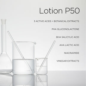 Biologique Recherche exfoliating toner P50, acne toner for oily skin to reduce breakouts, unclog pores, and improve skin texture with active BHA, AHA, PHA acid ingredients