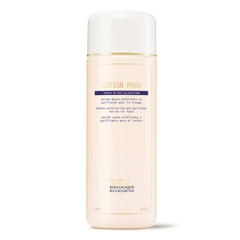 Biologique Recherche Lotion P50W exfoliating toner for sensitive skin, gentle face toner to smooth texture, balance skin, and refine pores