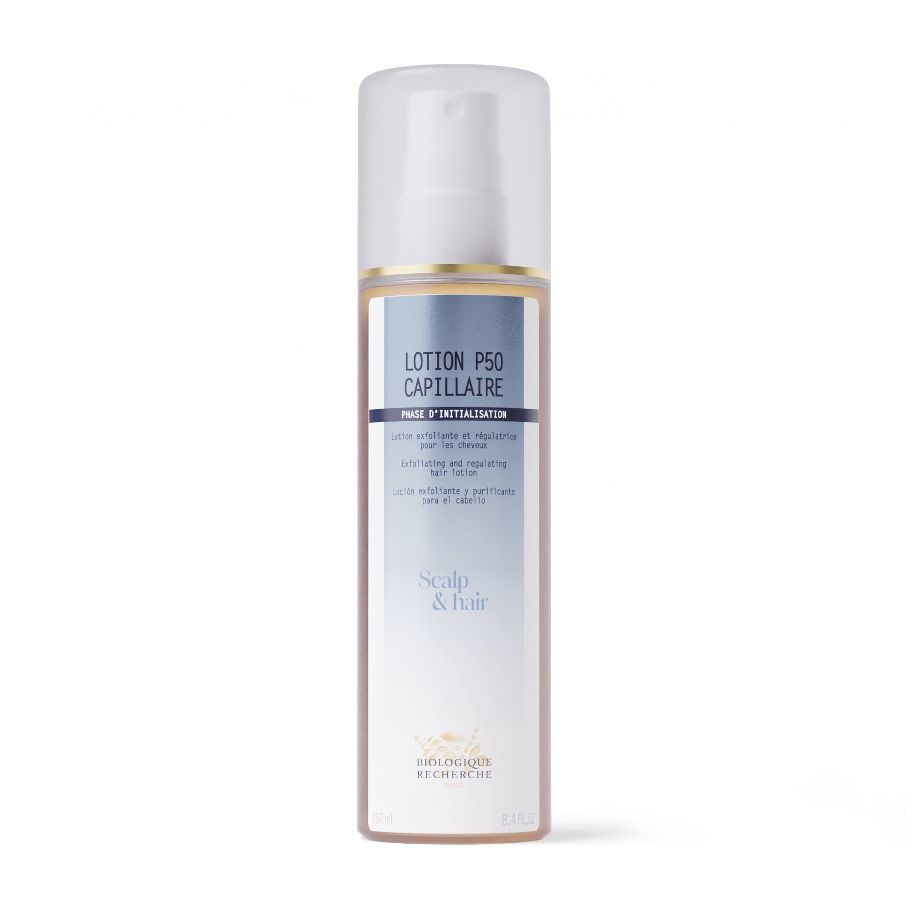 Biologique Recherche Lotion P50 Capillaire exfoliating scalp toner for oily scalp, balancing treatment to purify, regulate sebum, and support healthy hair