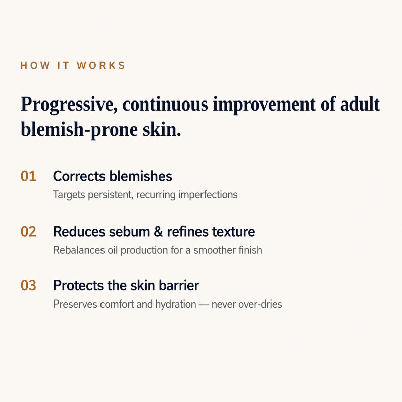 White background with orange/brown and dark blue text describing the main functions of Biologique Recherche Serum Vivant.