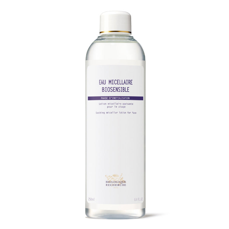 What is Biologique Recherche Eau Micellaire Biosensible? A gentle exfoliator that instantly captures impurities and removes traces of makeup from the skin. An excellent face lotion to easily remove makeup at the end of the day without irritation.