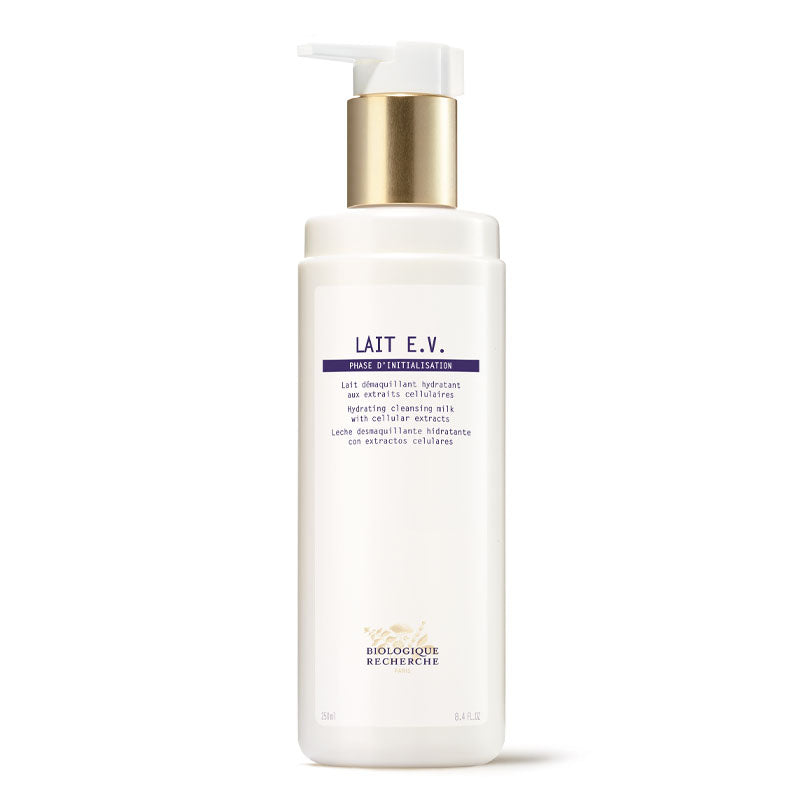 What is Biologique Recherche Lait E.V.? Lait E.V. is a Vitamin E, A, & F rich milky face cleanser for dull, dehydrated and dry skin types
