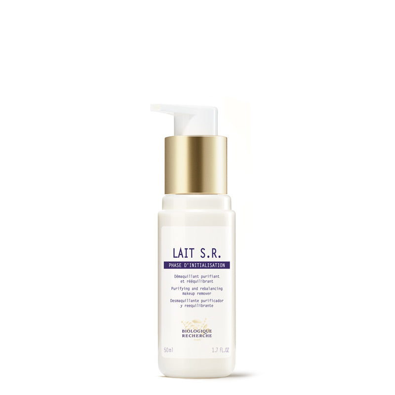 What is Biologique Recherche Lait S.R.? Lait S.R. is a milky sebum regulating face cleanser for combination, oily and acne prone skin types