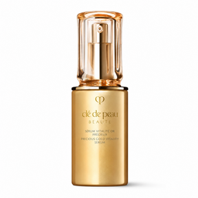 Gold product with transparent top on white background