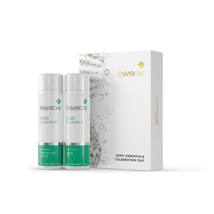 Body Essentials -- Celebration Duo ** 2 Piece Gift Set with Super Size Body Oil 30% Off Sale