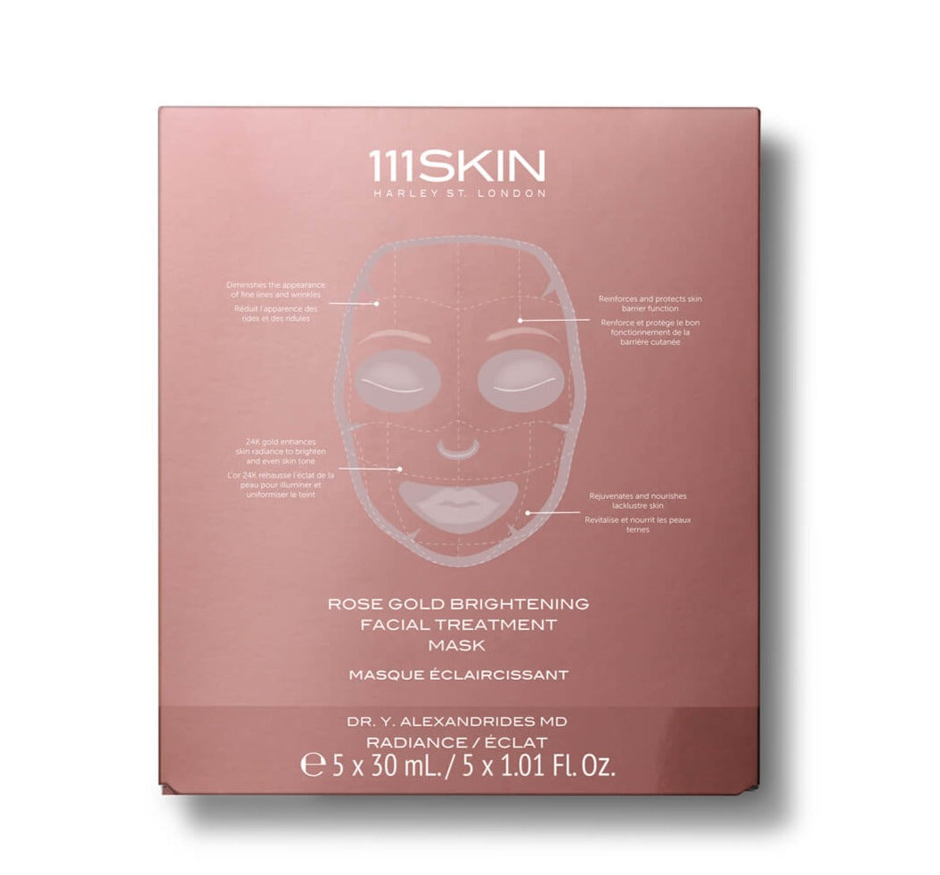 Rose Gold Brightening Facial Treatment Mask -- Box of 5